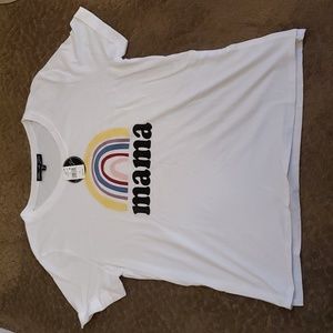 Womens Mic & Jax MAMA T-Shirt Size Medium Rainbow 🌈 Mom Mother Mommy NWT